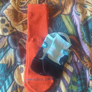Stance Athletic Orange and Freshtek Black Socks